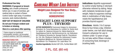 WEIGHT LOSS SUPPORT  PLUS - THYROID - NSPCCWLI0006 Weight Loss Support Plus Thyroid